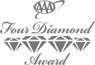 The image shows the AAA Four Diamond Award logo with stylized text and four diamond icons, symbolizing excellence in hospitality.