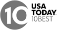 The image features the "USA TODAY 10Best" logo with a stylized number "10" in a circle design.