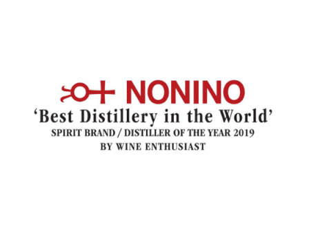 The image features the logo of Nonino, awarded "Best Distillery in the World" by Wine Enthusiast in 2019.