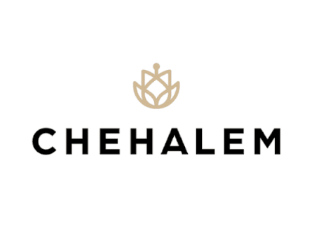 The image shows a logo with a stylized emblem above the word "CHEHALEM" in bold letters.