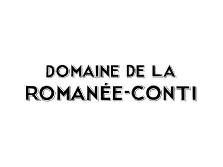 The image features the text "DOMAINE DE LA ROMANÉE-CONTI" in a bold, uppercase font, centered on a white background.