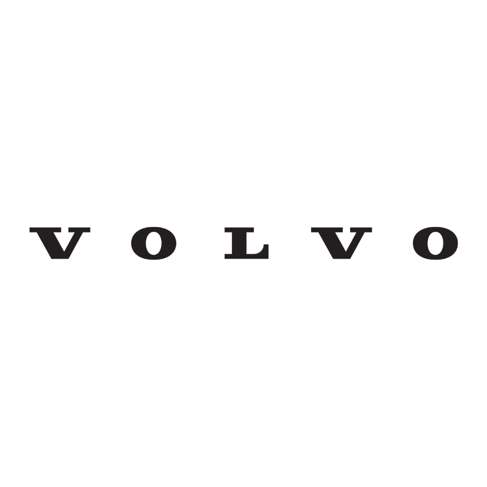Volvo logo: spaced letters V O L V O arranged across a white background.